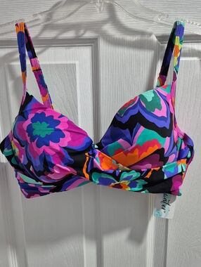 Colorful Floral Bikini Top